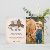 西カウボーイ誕生日パーティーサンキューカード写真 招待状 (スタンド正面)