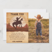 西カウボーイ誕生日パーティーサンキューカード写真 招待状 (正面)
