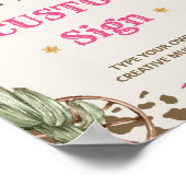 西カウボーイ誕生日パーティーテーブルサイン ポスター (角)