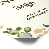 西カウボーイ誕生日パーティーテーブルサイン ポスター (角)