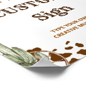 西カウボーイ誕生日パーティーテーブルサイン ポスター (角)