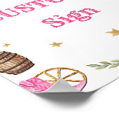 西カウボーイ誕生日パーティーテーブルサイン ポスター (角)