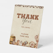 西カウボーイ赤ちゃんシャワーありがとう好意 台座サイン (正面)