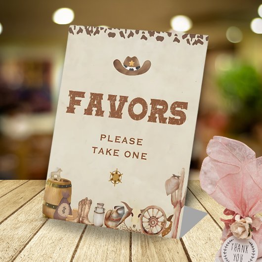 西カウボーイ赤ちゃんシャワーありがとう好意 台座サイン