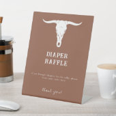 西カウボーイ赤ちゃんシャワーおむつラッフルサイン 台座サイン (インサイチュ)