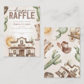 西カウボーイ赤ちゃんシャワーおむつラッフル エンクロージャーカード (正面/裏面)