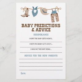 西カウボーイ赤ちゃんシャワーアドバイスと予測 チラシ