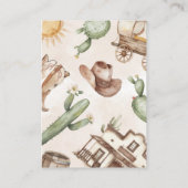 西カウボーイ赤ちゃんシャワーブックリクエスト エンクロージャーカード (裏面)