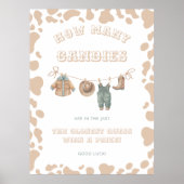 西カウボーイ赤ちゃんシャワー何人のキャンディゲーム ポスター (正面)