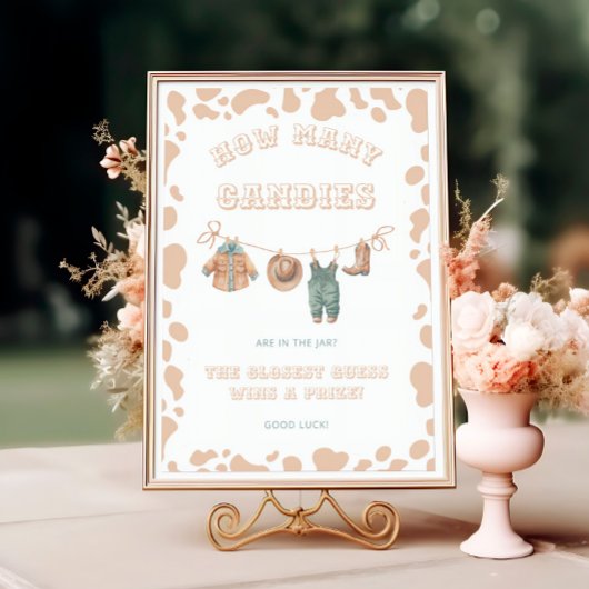 西カウボーイ赤ちゃんシャワー何人のキャンディゲーム ポスター