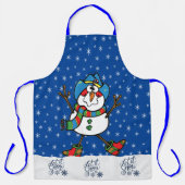西カウボーイ雪だるまクリスマスエプロン エプロン (正面)
