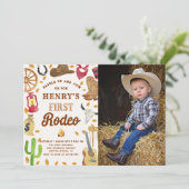 西カウボーイ1stロデオ誕生日パーティー写真 招待状 (スタンド正面)