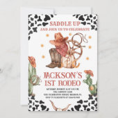 西カウボーイ1stロデオ誕生日パーティー 招待状 (正面)
