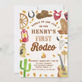 西カウボーイ1stロデオ誕生日パーティー 招待状 (正面)