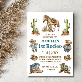 西カウボーイ1st rodeo boy誕生日 招待状