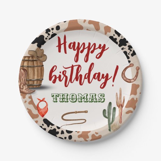 西カウボーイ ペーパープレート (正面)