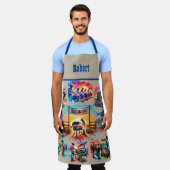 西カウボーイBBQクックオフシーン1 カスタム エプロン (着用した状態)