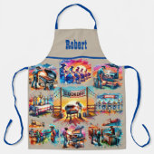 西カウボーイBBQクックオフシーン1 カスタム エプロン (正面)