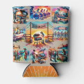 西カウボーイBBQクックオフシーン1 カスタム 缶クーラー (正面)