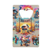 西カウボーイBBQクックオフシーン1 クレジットカード栓抜き (正面)