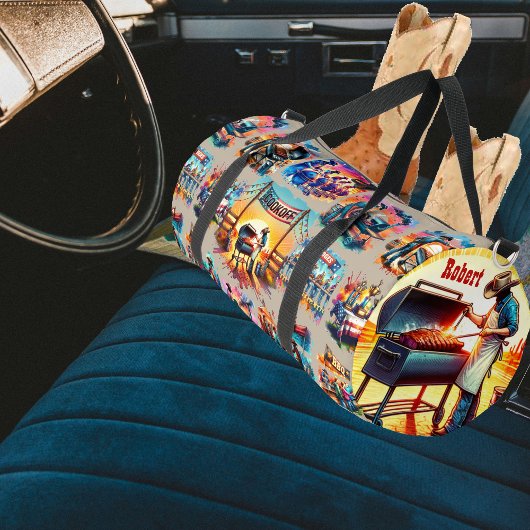 西カウボーイBBQクックオフシーン1 ダッフルバッグ