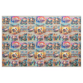 西カウボーイBBQクックオフシーン1 ファブリック (ファットクウォーター)