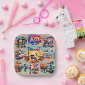 西カウボーイBBQクックオフシーン1 ペーパープレート (パーティー)