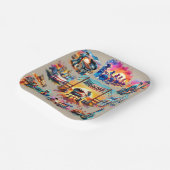 西カウボーイBBQクックオフシーン1 ペーパープレート (傾斜あり)