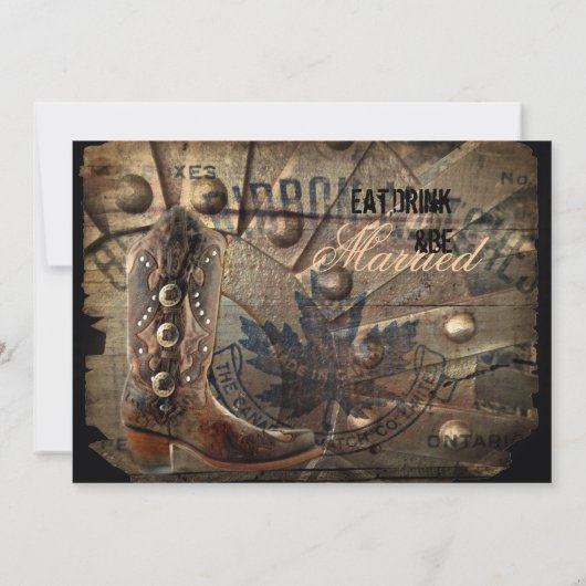 西カウボーグランジイのリ結婚ハーサルディナー 招待状 (裏面)