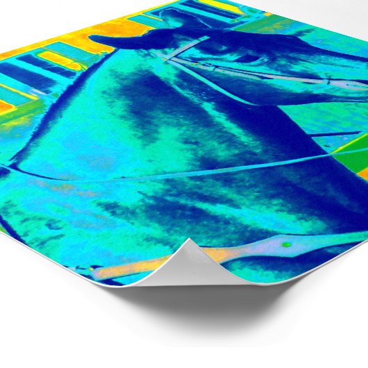 西カラフル馬 ポスター (角)