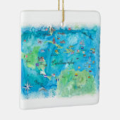 西カリブのな巡航旅行ポスター地図アンチル諸島 セラミックオーナメント (右)