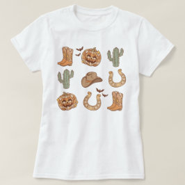 西カントリーカウボーイブートパンプキンハロウィーン Tシャツ