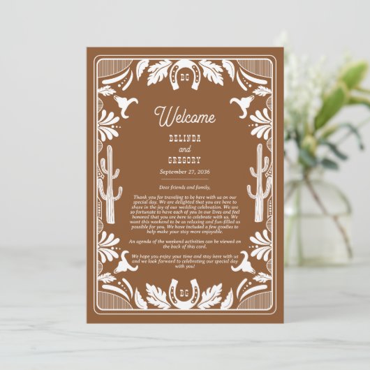 西カントリーカウボーイ結婚の茶色の旅程 プログラム (スタンド正面)