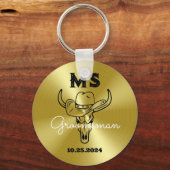 西カントリーカウボーイ結婚ズモノグラムGroomsmen キーホルダー (正面)