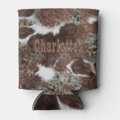 西カントリーコウィドブラウンレザー名 缶クーラー (正面)