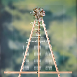 西カントリー結婚ボホ牛の座席表 アクリルサイン