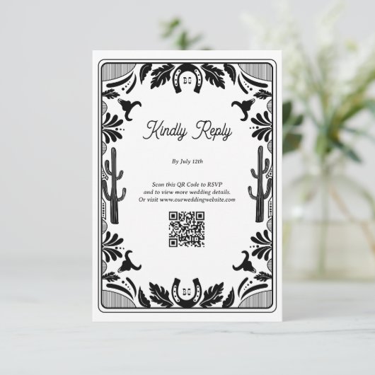 西カントリー・カウボーイ素朴結婚ズ エンクロージャーカード (スタンド正面)