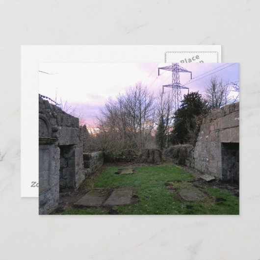 西カーク遺跡:アウトランダーのブラックカーク ポストカード (正面/裏面)