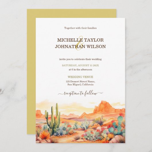 西キャニオンメキシカンサボスデザートカリフォルニア 招待状 (正面/裏面)