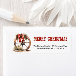 西クラシック車車クリスマスリース ラベル