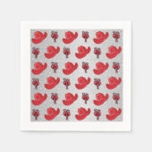 西クリスマスのカウボーイ帽子とキャンディカン スタンダードカクテルナプキン (正面)