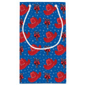 西クリスマスのカウボーイ帽子とキャンディカン スモールペーパーバッグ (裏面)