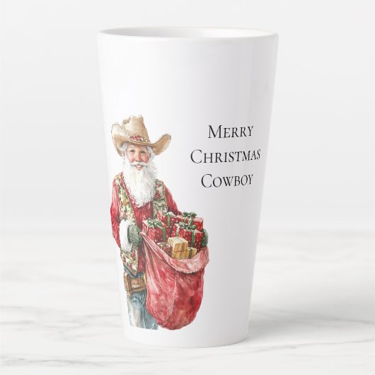 西クリスマスカウボーイサンタ カフェラテマグ (正面)