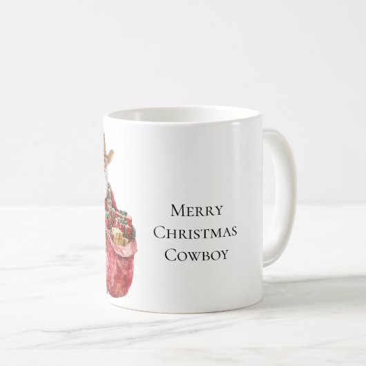 西クリスマスカウボーイサンタ コーヒーマグカップ (正面右)