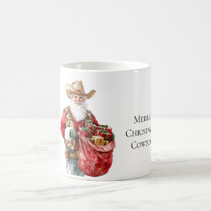 西クリスマスカウボーイサンタ コーヒーマグカップ