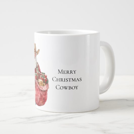 西クリスマスカウボーイサンタ ジャンボコーヒーマグカップ (正面右)