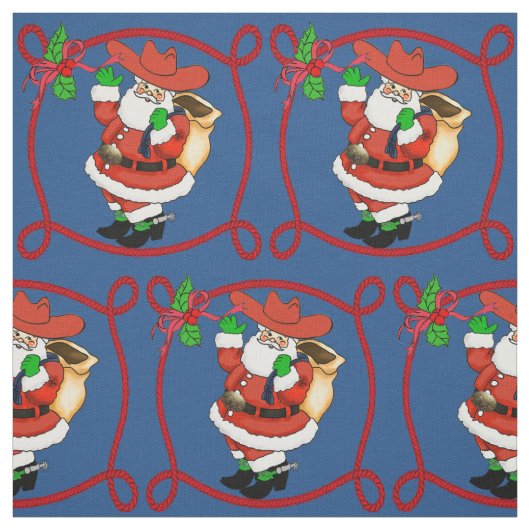 西クリスマスカウボーイサンタ ファブリック (見本)