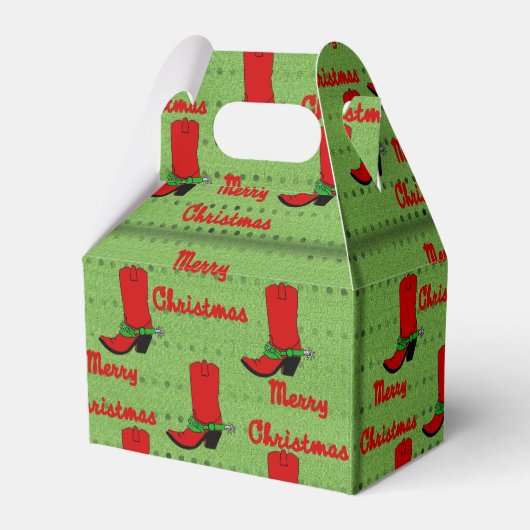 西クリスマスカウボーイブーツのギフトボックス フェイバーボックス (正面サイド)