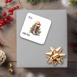 西クリスマスカウボーイブーツハット スクエアシール