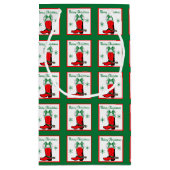 西クリスマスカウボーイブーツ抱き枕 スモールペーパーバッグ (裏面)